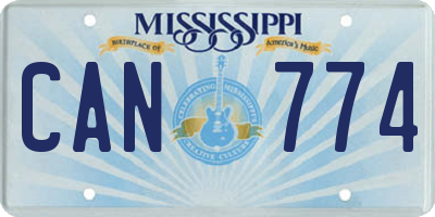 MS license plate CAN774