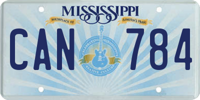 MS license plate CAN784