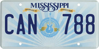 MS license plate CAN788