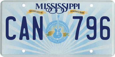 MS license plate CAN796
