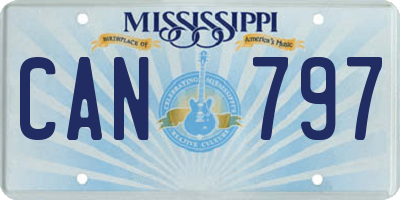 MS license plate CAN797