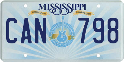MS license plate CAN798