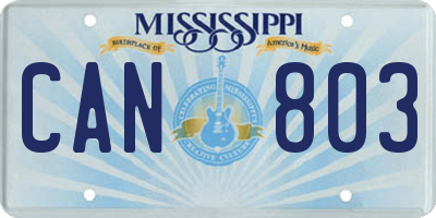 MS license plate CAN803
