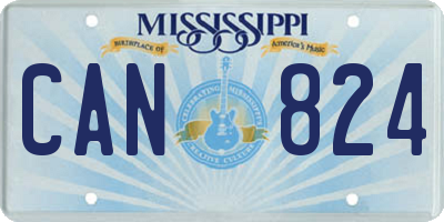 MS license plate CAN824