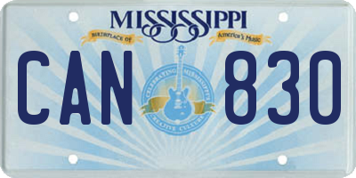 MS license plate CAN830