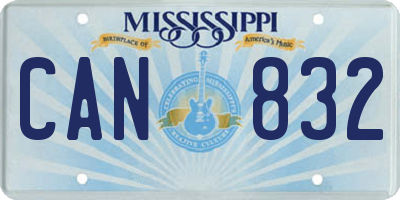 MS license plate CAN832