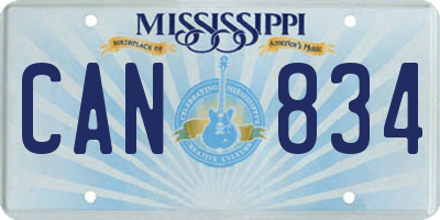 MS license plate CAN834