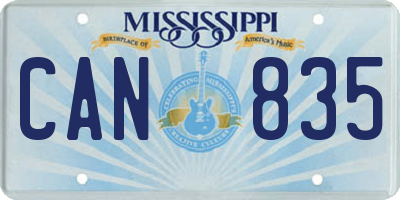 MS license plate CAN835