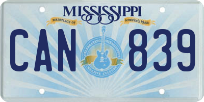 MS license plate CAN839