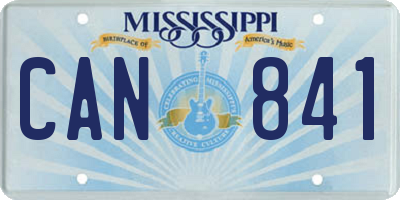 MS license plate CAN841