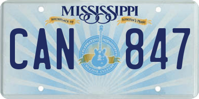 MS license plate CAN847