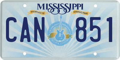 MS license plate CAN851
