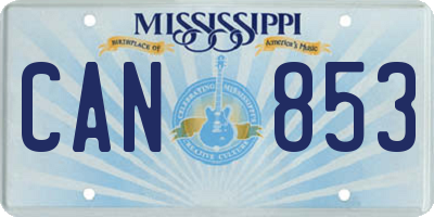 MS license plate CAN853