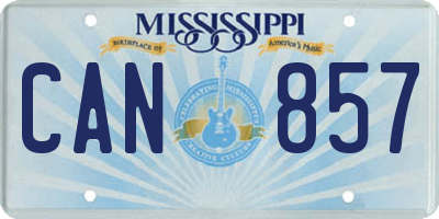 MS license plate CAN857