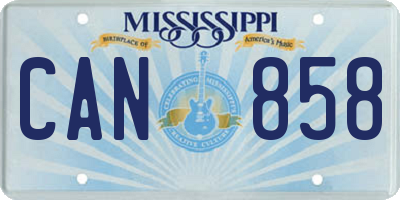 MS license plate CAN858