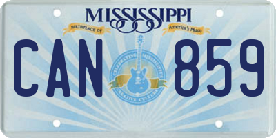 MS license plate CAN859