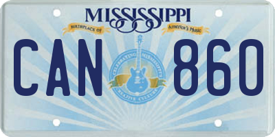 MS license plate CAN860
