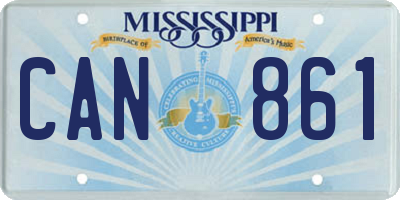 MS license plate CAN861