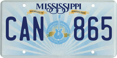 MS license plate CAN865