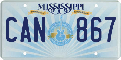 MS license plate CAN867