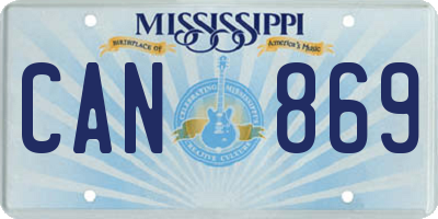 MS license plate CAN869