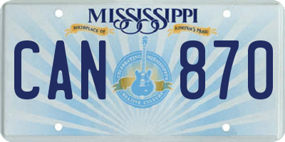 MS license plate CAN870