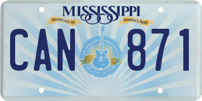 MS license plate CAN871