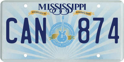 MS license plate CAN874