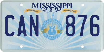 MS license plate CAN876