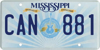 MS license plate CAN881