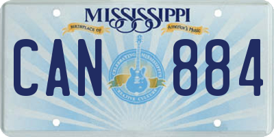 MS license plate CAN884