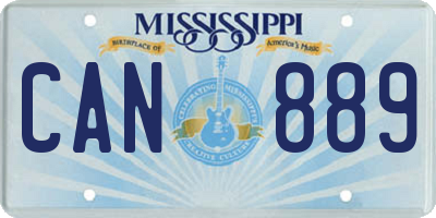 MS license plate CAN889