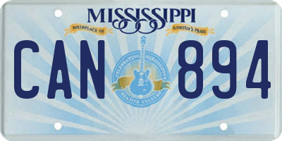MS license plate CAN894