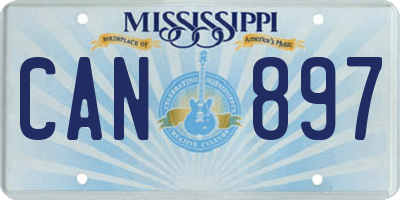 MS license plate CAN897