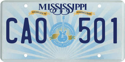 MS license plate CAO501