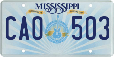 MS license plate CAO503