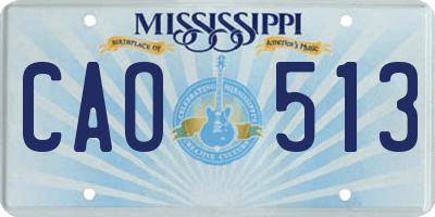 MS license plate CAO513