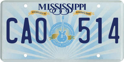 MS license plate CAO514