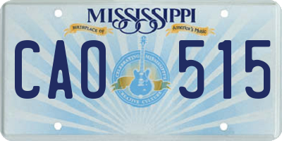 MS license plate CAO515
