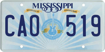 MS license plate CAO519