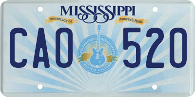 MS license plate CAO520