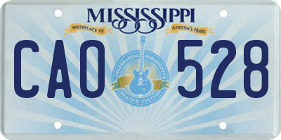 MS license plate CAO528