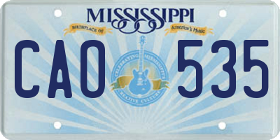 MS license plate CAO535