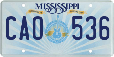 MS license plate CAO536