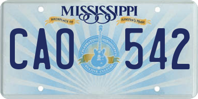 MS license plate CAO542