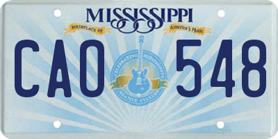 MS license plate CAO548
