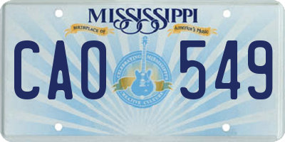 MS license plate CAO549