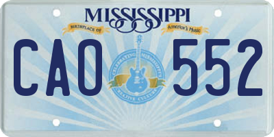 MS license plate CAO552
