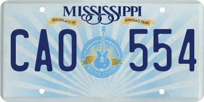 MS license plate CAO554