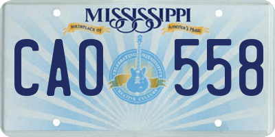 MS license plate CAO558
